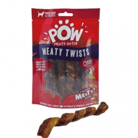 Усукани солети за кучета POW Meaty Twists 10pk 120g Chicken & Beef обвити в пилешко и говеждо месо